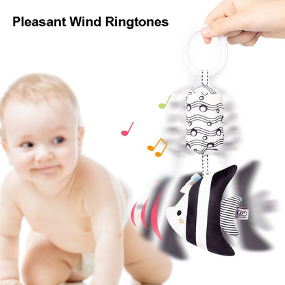 TOLOLO T168231-4 Newborn Bed Bell Early Education Toy Visually Inspires Black And White Wind Chimes Baby Bed Hanging(4C Tropical fish) - Baby Toys by buy2fix | Online Shopping UK | buy2fix