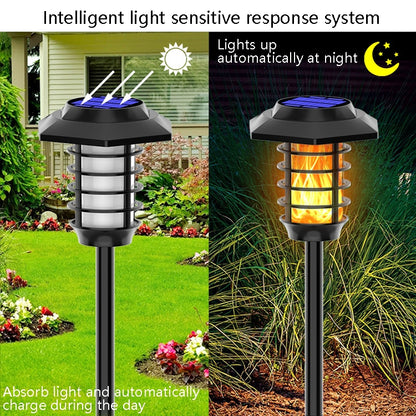 Solar LED Lawn Simulation Flame Lamp Outdoor Garden Lighting Landscape Light, Spec: 48 LED - Solar Lights by buy2fix | Online Shopping UK | buy2fix