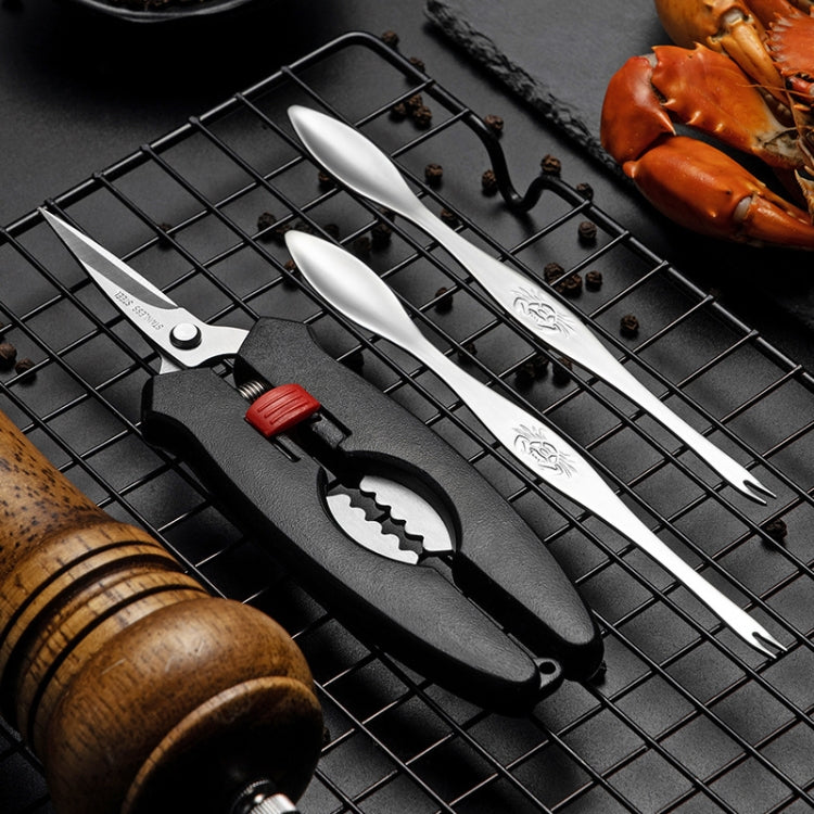 Crab Tool 304 Stainless Steel Crab Fork Crab Scissors Crab Needle,Style: 2 Fork 1 Knife 1 Box - Gadgets by buy2fix | Online Shopping UK | buy2fix