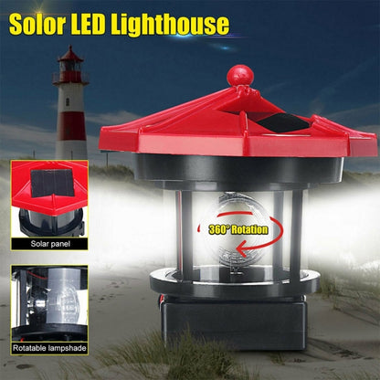 Outdoor Waterproof LED Solar Rotating Lighthouse Garden Decoration Induction Landscape Light(Red) - Solar Lights by buy2fix | Online Shopping UK | buy2fix