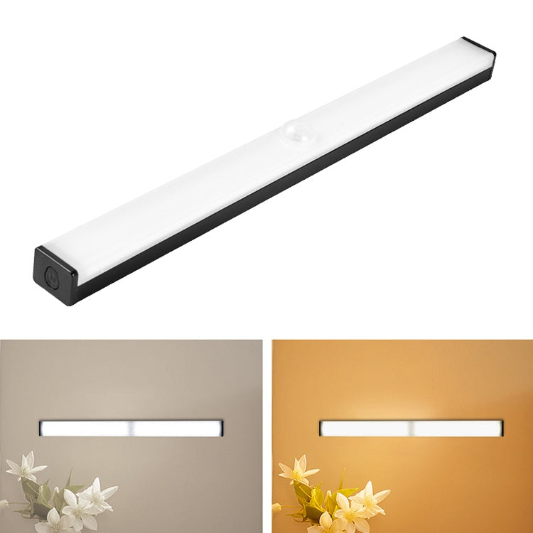 LED Human Body Induction Lamp Long Strip Charging Cabinet Lamp Strip, Size: 10cm(Black and Warm Light) - Sensor LED Lights by buy2fix | Online Shopping UK | buy2fix