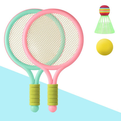 1 Pair Children Badminton Tennis Racket Outdoor Sports With Two Balls(Pink Green) - Toy Sports by buy2fix | Online Shopping UK | buy2fix