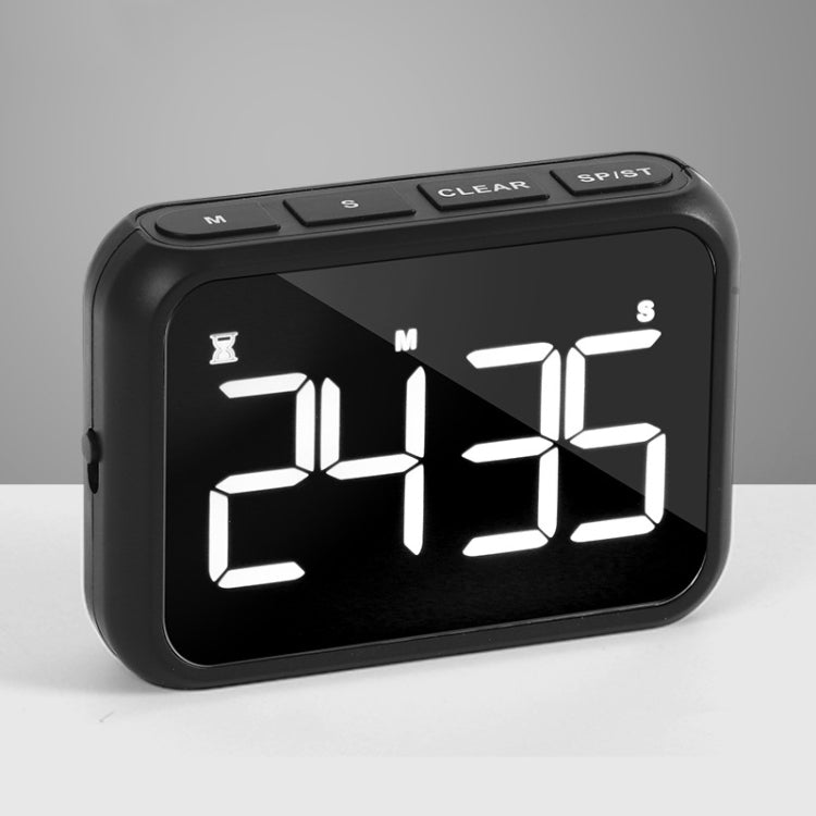 Rechargeable Large Screen LCD Electronic Timing Reminder Alarm Clock Kitchen Baking Timer(Black) - Digital Countdown by buy2fix | Online Shopping UK | buy2fix