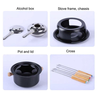 Home Heating Alcohol Pot Cheese Chocolate Ice Cream Fondue - Cooking Tools by buy2fix | Online Shopping UK | buy2fix