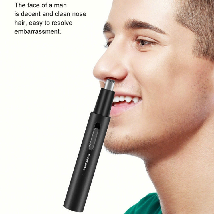 SPORTSMAN Metal Aluminum Tube Body Rechargeable Nose Hair Device, Style: Eyebrow 2 In 1(Black) - Electric Shavers by buy2fix | Online Shopping UK | buy2fix