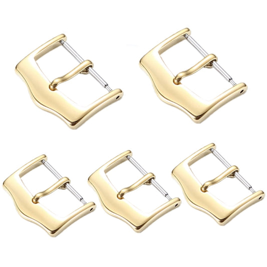 5pcs IP Plated Stainless Steel Pin Buckle Watch Accessories, Color: Gold 12mm - Watch Accessories & Parts by buy2fix | Online Shopping UK | buy2fix