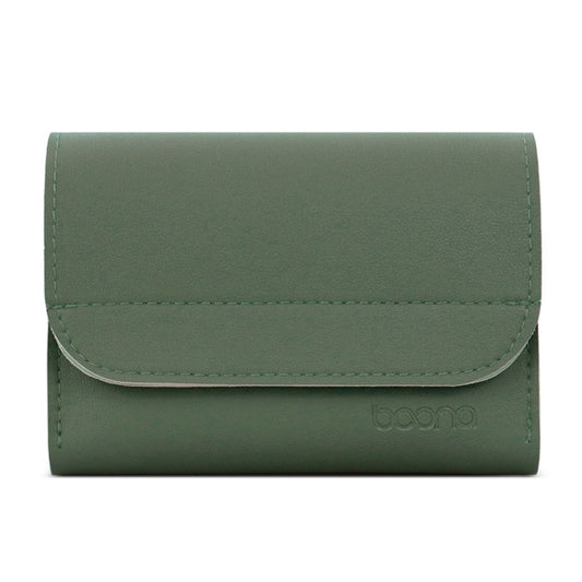 Baona BN-Q009 Small Leather Mouse Charger Storage Bag(Gray Green+Light Green) - Digital Storage Bag by Baona | Online Shopping UK | buy2fix