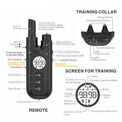 Intelligent Remote Control Dog Trainer Automatic Barking Stop Collar(White) - Training Aids by buy2fix | Online Shopping UK | buy2fix