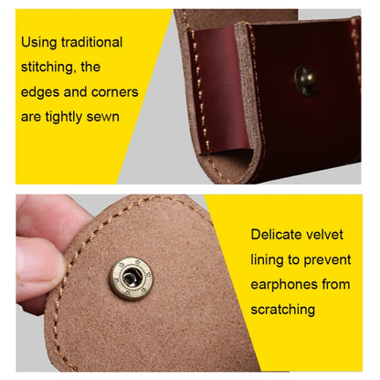 S122 Vintage Mini Leather Headphone Bag(Coffee) - Digital Storage Bag by buy2fix | Online Shopping UK | buy2fix