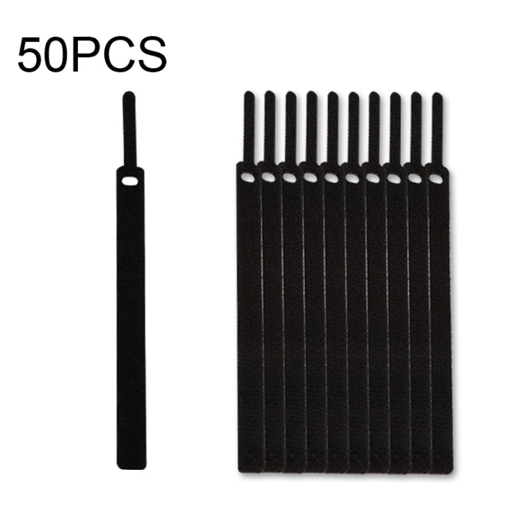 50 PCS Needle Shape Self-adhesive Data Cable Organizer Colorful Bundles 12 x 145mm(Black) - Cable Organizer by buy2fix | Online Shopping UK | buy2fix