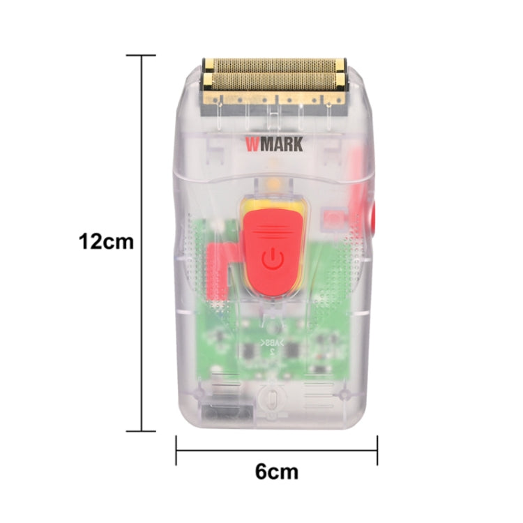 WMARK NG-987T Transparent Electric Shaver Reciprocating Rechargeable Shaver(With Non-slip Cover) - Electric Shavers by WMARK | Online Shopping UK | buy2fix