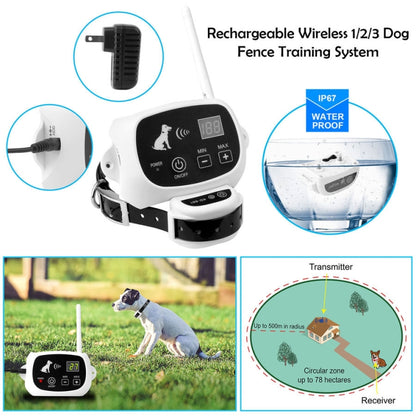 KD-661 500m Wireless Electric Dog Pet Fence Shock Collar,Spec: For One Dog(UK Plug) - Training Aids by buy2fix | Online Shopping UK | buy2fix