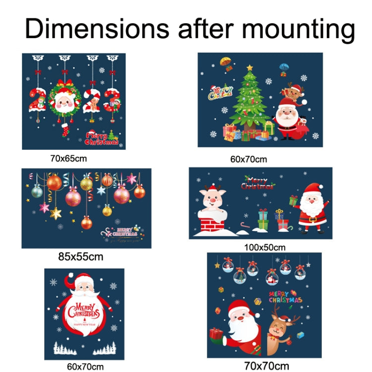 Santa Claus Hanging Stickers Shop Window Glass Door Living Room Wall Stickers(6305) - Christmas Stickers by buy2fix | Online Shopping UK | buy2fix