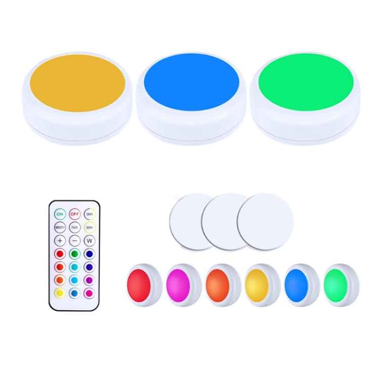 3 Lights 1 Remote Control 13-colour Night Light RGB Infrared Dimmable Cabinet Light - Novelty Lighting by buy2fix | Online Shopping UK | buy2fix