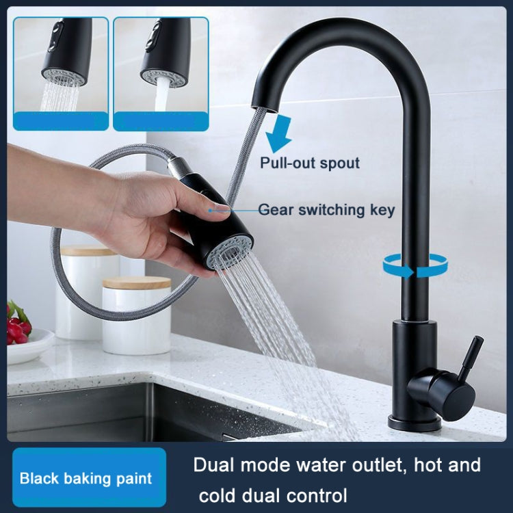 Kitchen Pull-out Faucet Stainless Steel Sink Telescopic Universal Faucet,Spec: Electroplating - Faucets & Accessories by buy2fix | Online Shopping UK | buy2fix