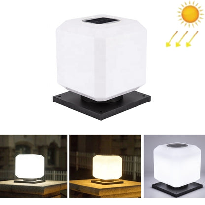 003 Solar Square Outdoor Post Light LED Waterproof Wall Lights, Size: 20cm (Tricolor Light) - Solar Lights by buy2fix | Online Shopping UK | buy2fix