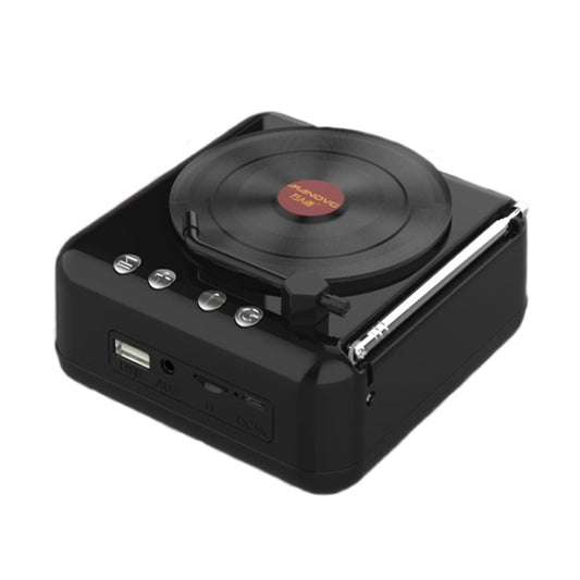 Manovo H3 Retro Vinyl Record Player Shape Mini Bluetooth Speaker, Color: Black - Desktop Speaker by buy2fix | Online Shopping UK | buy2fix