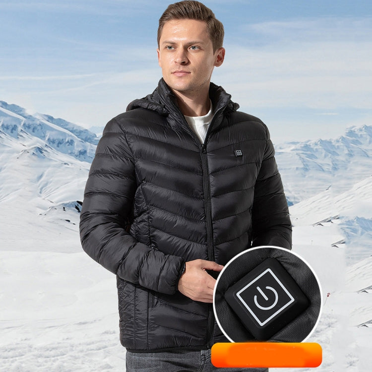 9 Zone Black USB Winter Electric Heated Jacket Warm Thermal Jacket, Size: XXXL - Down Jackets by buy2fix | Online Shopping UK | buy2fix