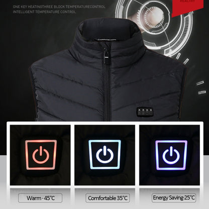 13  Area Double Control Black USB Electric Heating Undershirt Intelligent Warm Vest(XL) - Down Jackets by buy2fix | Online Shopping UK | buy2fix