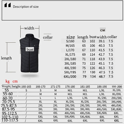 17 Area  4 Control Blue USB Electric Heating Undershirt Intelligent Warm Vest(6XL) - Down Jackets by buy2fix | Online Shopping UK | buy2fix