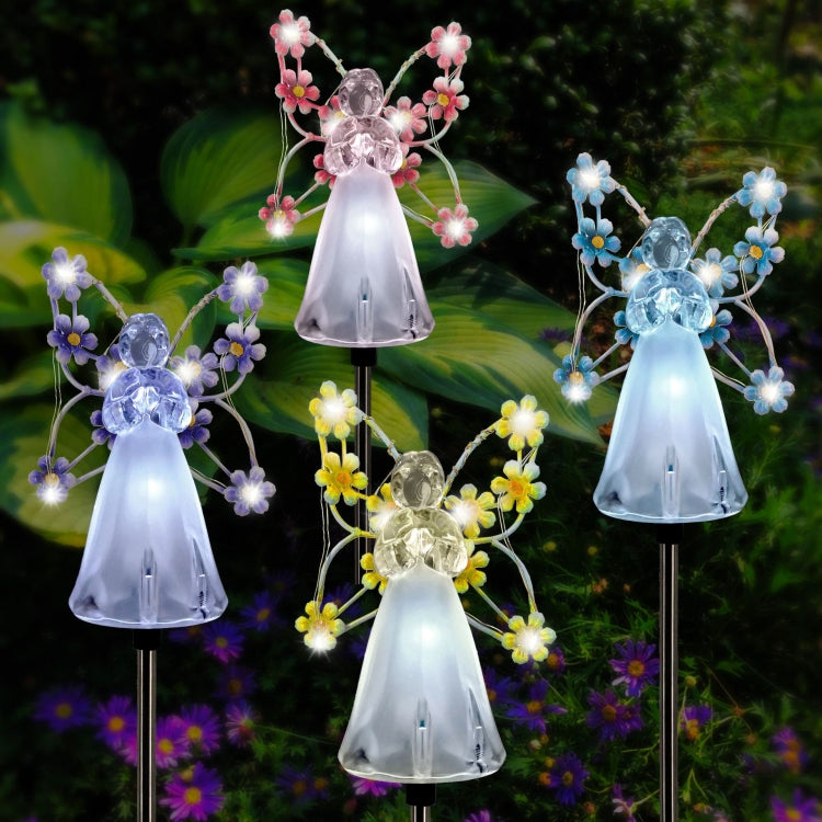 Solar Angel Garden Light Outdoor Decoration Patio Garden Ground Plug Light(Purple) - Solar Lights by buy2fix | Online Shopping UK | buy2fix