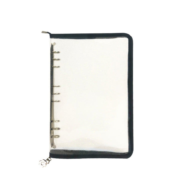 B5 9 Rings Loose-leaf Journal Clear PVC Cover Zipper Planner Notebook Without Inner Pages(Black) - Notebooks by buy2fix | Online Shopping UK | buy2fix