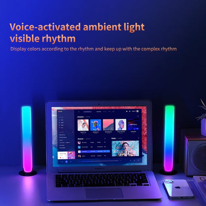 RGB Sound-controlled Rhythmic Response Lights Music Ambient LED Pick-up Lights Plug-in(Upgrade White) - Novelty Lighting by buy2fix | Online Shopping UK | buy2fix