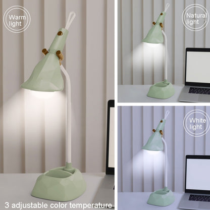 Base Removable Diamond Desk Lamp USB Charging 3-speed Color Temperature Night Light(301-2 Green) - Desk Lamps by buy2fix | Online Shopping UK | buy2fix