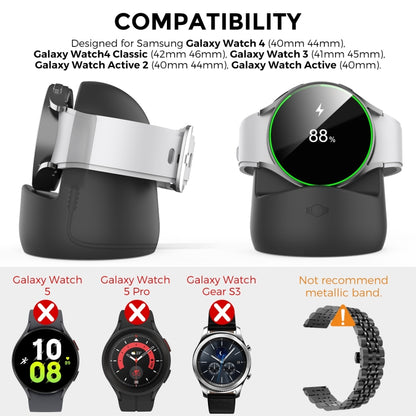AhaStyle PT181 Watch Silicone Charging Stand For Galaxy Watch 3 / 4 / Active / Active 2(Grey) - Charger by AhaStyle | Online Shopping UK | buy2fix
