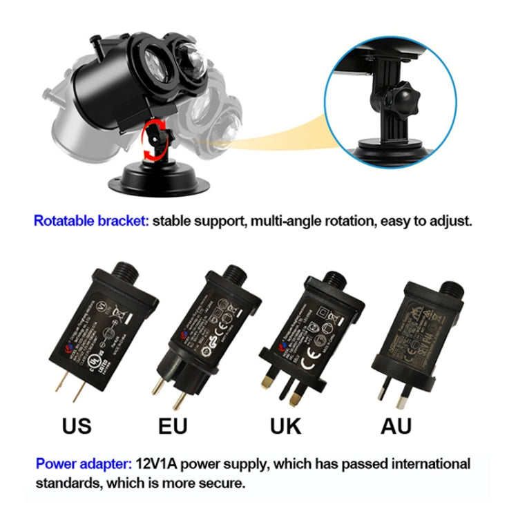 12 Cards AU Plug Not Easy To Fade Card Pattern 9W Double Cylinder Water Pattern Christmas Projection Light - Christmas Decoration Lamps by buy2fix | Online Shopping UK | buy2fix