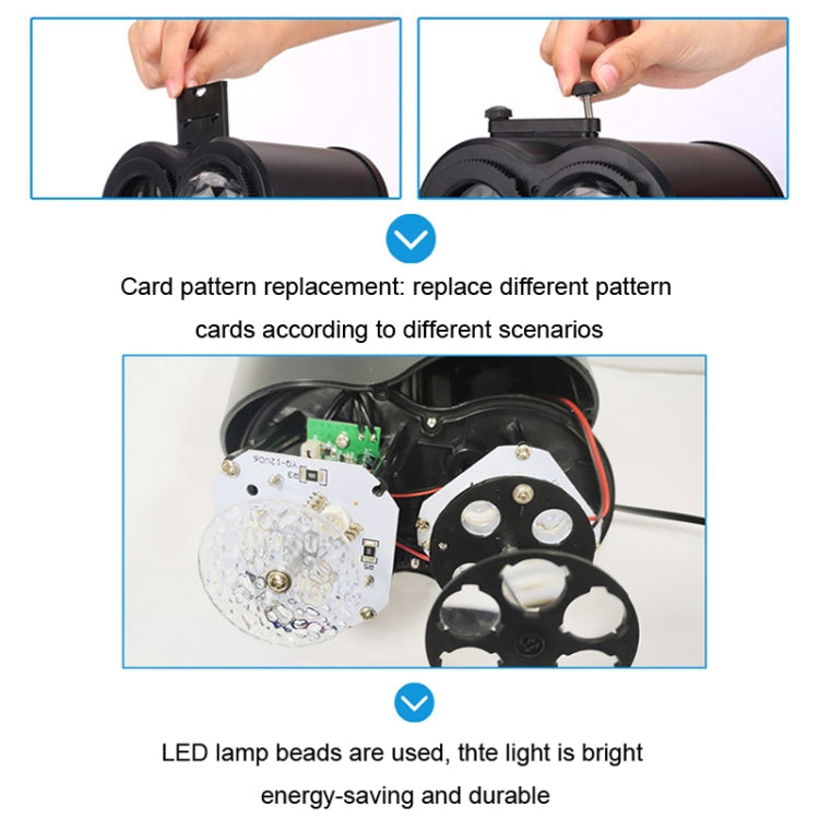 16 Cards UK Plug Not Easy To Fade Card Pattern 9W Double Cylinder Water Pattern Christmas Projection Light - Christmas Decoration Lamps by buy2fix | Online Shopping UK | buy2fix