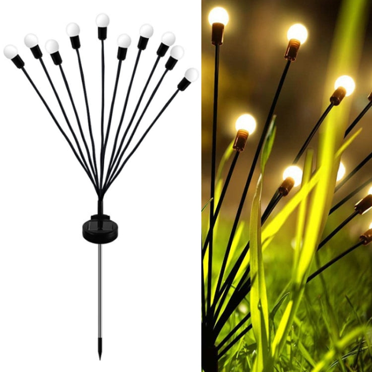 2sets Solar Firefly Lights Christmas Outdoor Garden Waterproof Lawn Lights, Color: 10 Head Warm Light - Solar Lights by buy2fix | Online Shopping UK | buy2fix