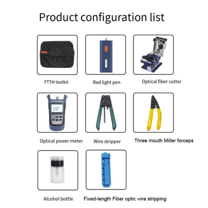 Fiber Optic Tool Kit With Cutter Cleaver Optical Power Meter 10mW Red Test Pen - Lan Cable and Tools by buy2fix | Online Shopping UK | buy2fix