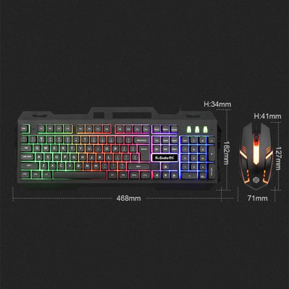 K-Snake Mechanical Feel Keyboard Mouse Kit USB Wired 104 Keycaps Computer Keyboard, Style: Keyboard+Mouse (White Blue) - Wired Keyboard by K-Snake | Online Shopping UK | buy2fix