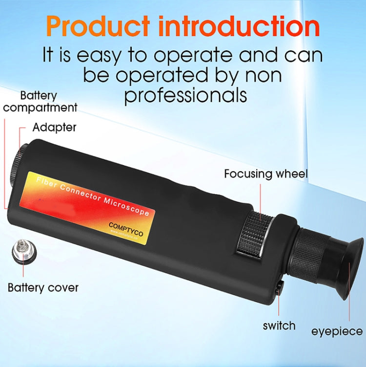 Comptyco AUA-400X 400 Times Handheld Fiber Optic Microscope for FC/SC/ST/LC Connector - Lan Cable and Tools by Comptyco | Online Shopping UK | buy2fix