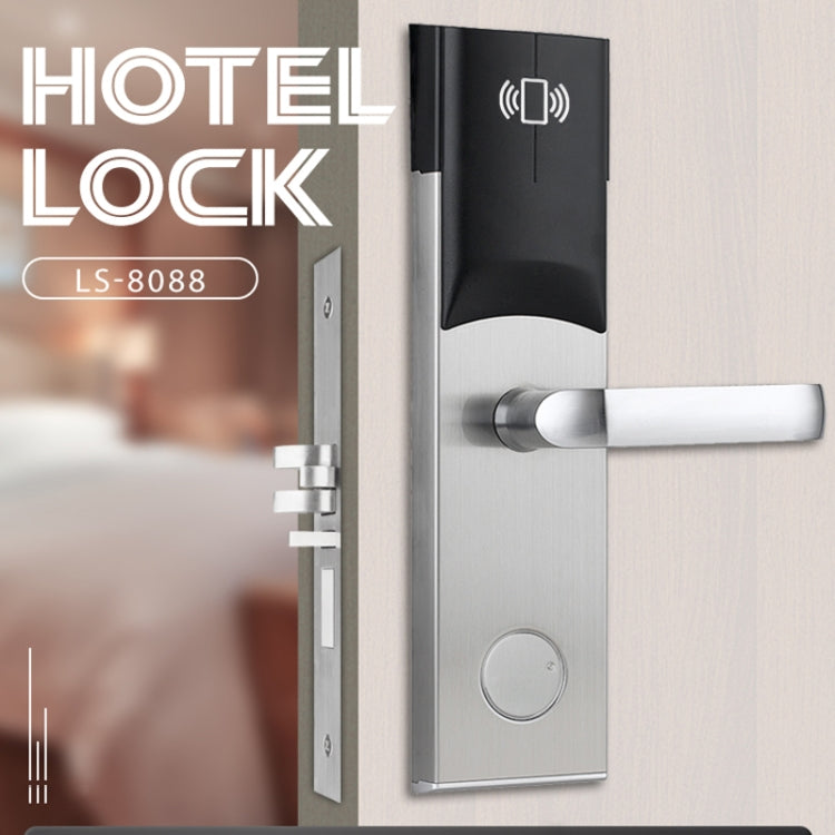 LOCSTAR  8088 RFID Card +Mechnical Key Unlock Hotel Door Lock(Stainless Steel) - Door Lock by LOCSTAR | Online Shopping UK | buy2fix