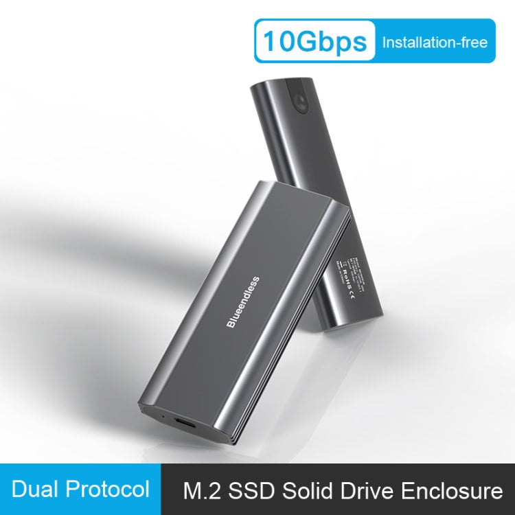 Blueendless 2810 General Dual Protocol Wiring 2-in-1 M.2 Mobile Hard Disk Case SSD External Solid Hard Drive Enclosure Box - HDD Enclosure by Blueendless | Online Shopping UK | buy2fix