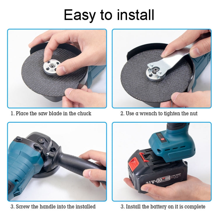 HILDA 21V Brushless Angle Grinder Lithium Cutting Machine, Model: 2 Battery+1 Charger US Plug - Abrasive Tools & Accessories by HILDA | Online Shopping UK | buy2fix