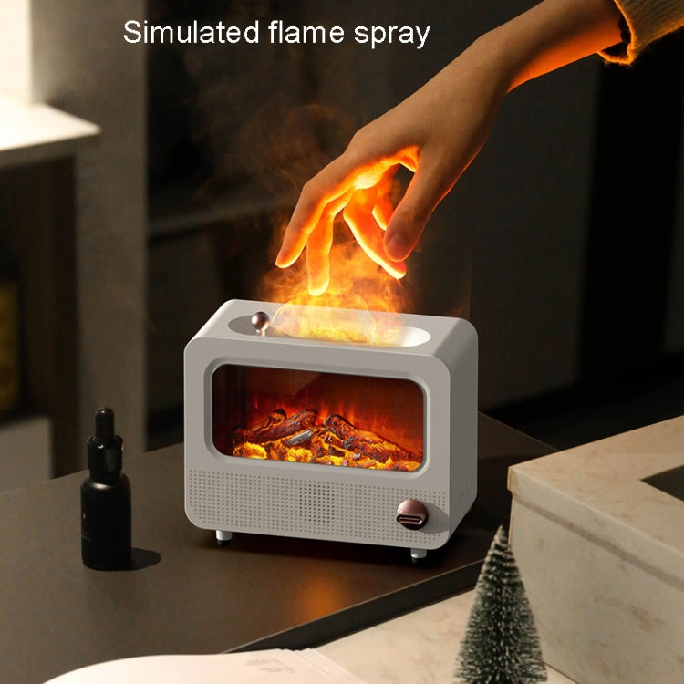 USB White Noise Simulation Flame Fire Furnace Aromatherapy Machine Indoor Large Spray Measurement Humidifier(White) - Air Purifiers & Accessories by buy2fix | Online Shopping UK | buy2fix