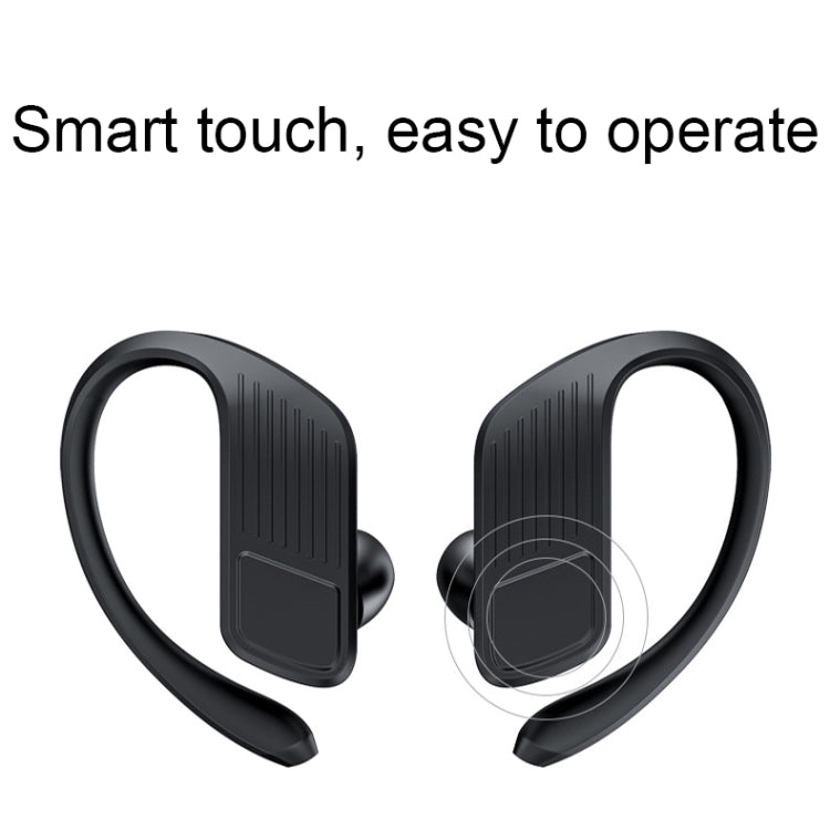 LED Digital Display Wireless Ear-Mounted Waterproof Bluetooth Earphone(Black) - Bluetooth Earphone by buy2fix | Online Shopping UK | buy2fix