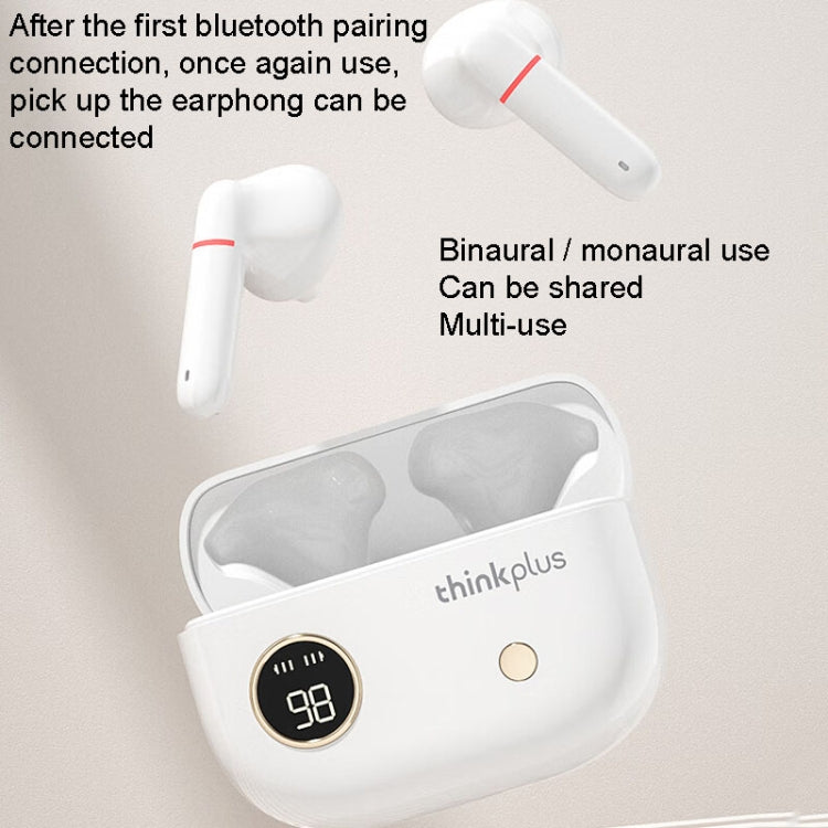 Lenovo Thinkplus XT86 Semi-In-Ear Wireless Bluetooth Earphones With Digital Display Charging Compartment(White) - Bluetooth Earphone by Lenovo | Online Shopping UK | buy2fix