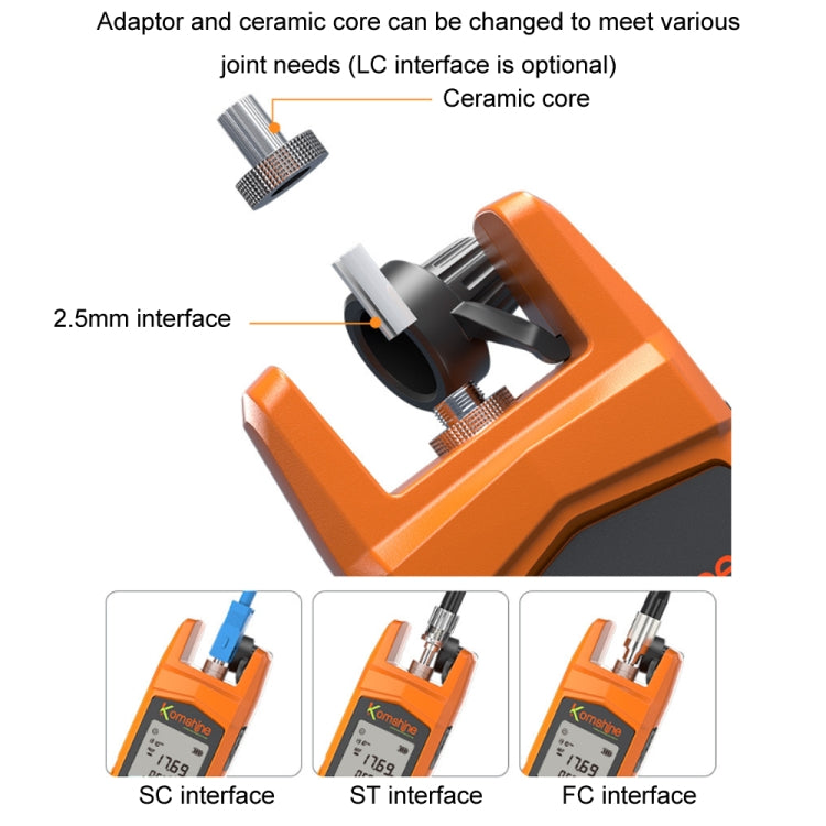 Komshine High Precision Optical Power Meter Mini Fiber Optic Light Attenuation Tester With LED, Specification: C-G/-50DBM to +26DBM - Fiber Optic Test Pen by Komshine | Online Shopping UK | buy2fix