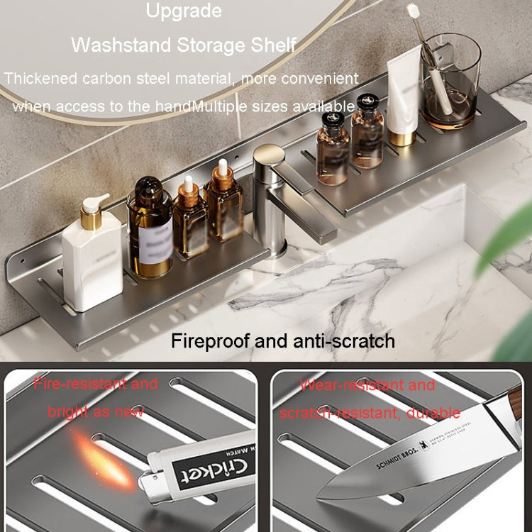 Faucet Rack Home Bathroom Vanity Shelf No Hole Storage Shelf, Length: 40cm (Black) - Shelves by buy2fix | Online Shopping UK | buy2fix