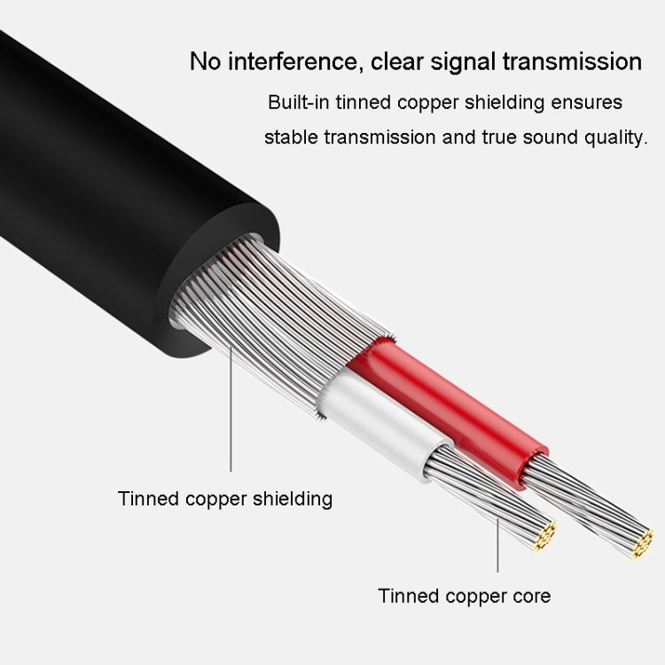 JINGHUA 3.5mm To 2RCA Audio Cable Game Console Outdoor Audio Connection Cable, Size: 5m(Grey) - RCA Cable by JINGHUA | Online Shopping UK | buy2fix