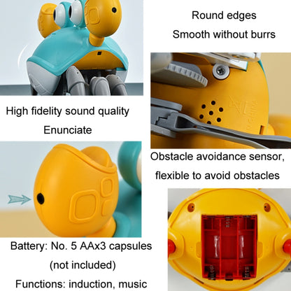 Escape Crab Automatic Obstacle Avoidance Light Music Electric Induction Crawling Toy(Orange Battery Model) - Music Toys by buy2fix | Online Shopping UK | buy2fix