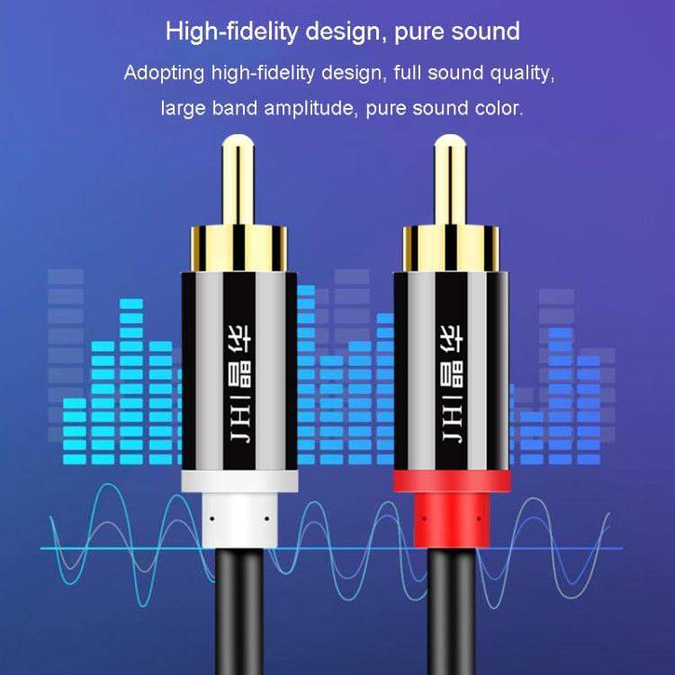 JINGHUA 2RCA Double Lotus Plug Audio Cable Left/Right Channel Stereo Amplifier Connection Wire, Length: 10m - RCA Cable by JINGHUA | Online Shopping UK | buy2fix