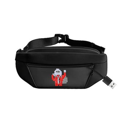 Bluetooth APP Oxford Cloth LED Pocket Outdoor Riding Color LED Waist Bag(Black) - Waist Bags by buy2fix | Online Shopping UK | buy2fix