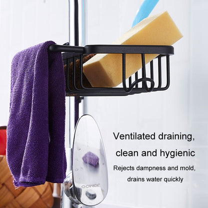 Kitchen Faucet Shelf No-Punch Sink Rag Drainage Basket Sponge Drainage Storage Rack, Style: E Black - Shelf by buy2fix | Online Shopping UK | buy2fix