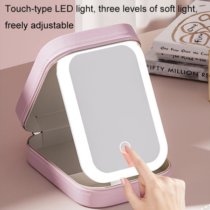 Multifunctional LED Light Cosmetic Mirror Cosmetic Bag Jewelry and Cosmetics Storage Box(White) - Storage Boxes by buy2fix | Online Shopping UK | buy2fix