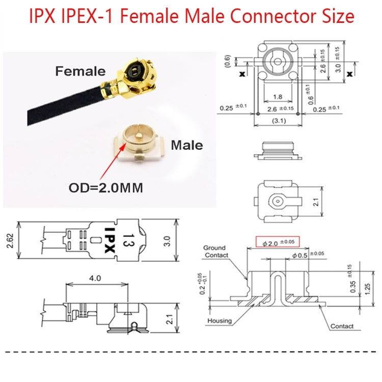 1 In 4 IPX To RPSMAJ RG178 Pigtail WIFI Antenna Extension Cable Jumper(15cm) - Connectors by buy2fix | Online Shopping UK | buy2fix